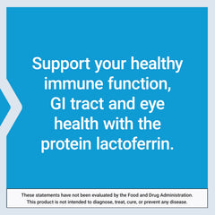 Gluten-free icon on Life Extension Lactoferrin Caps packaging.