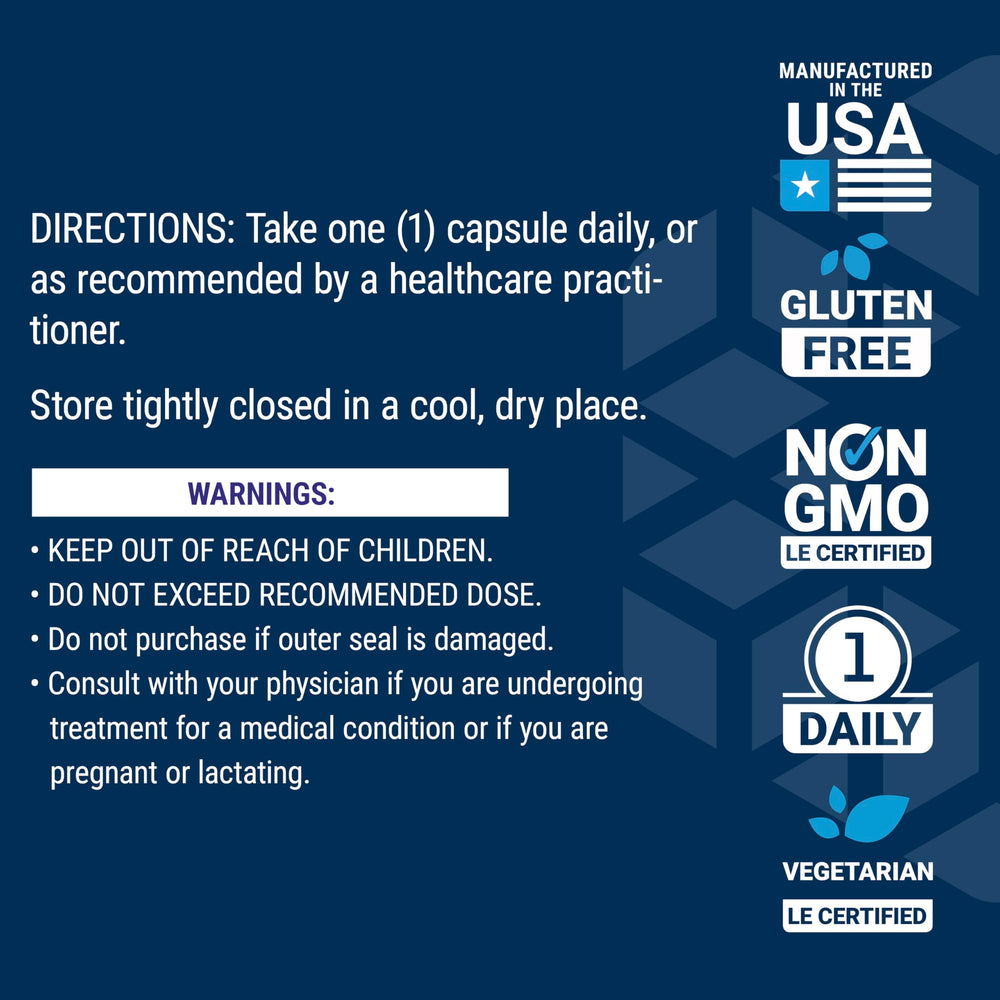 Non-GMO badge on Life Extension Lactoferrin Caps packaging signals purity.