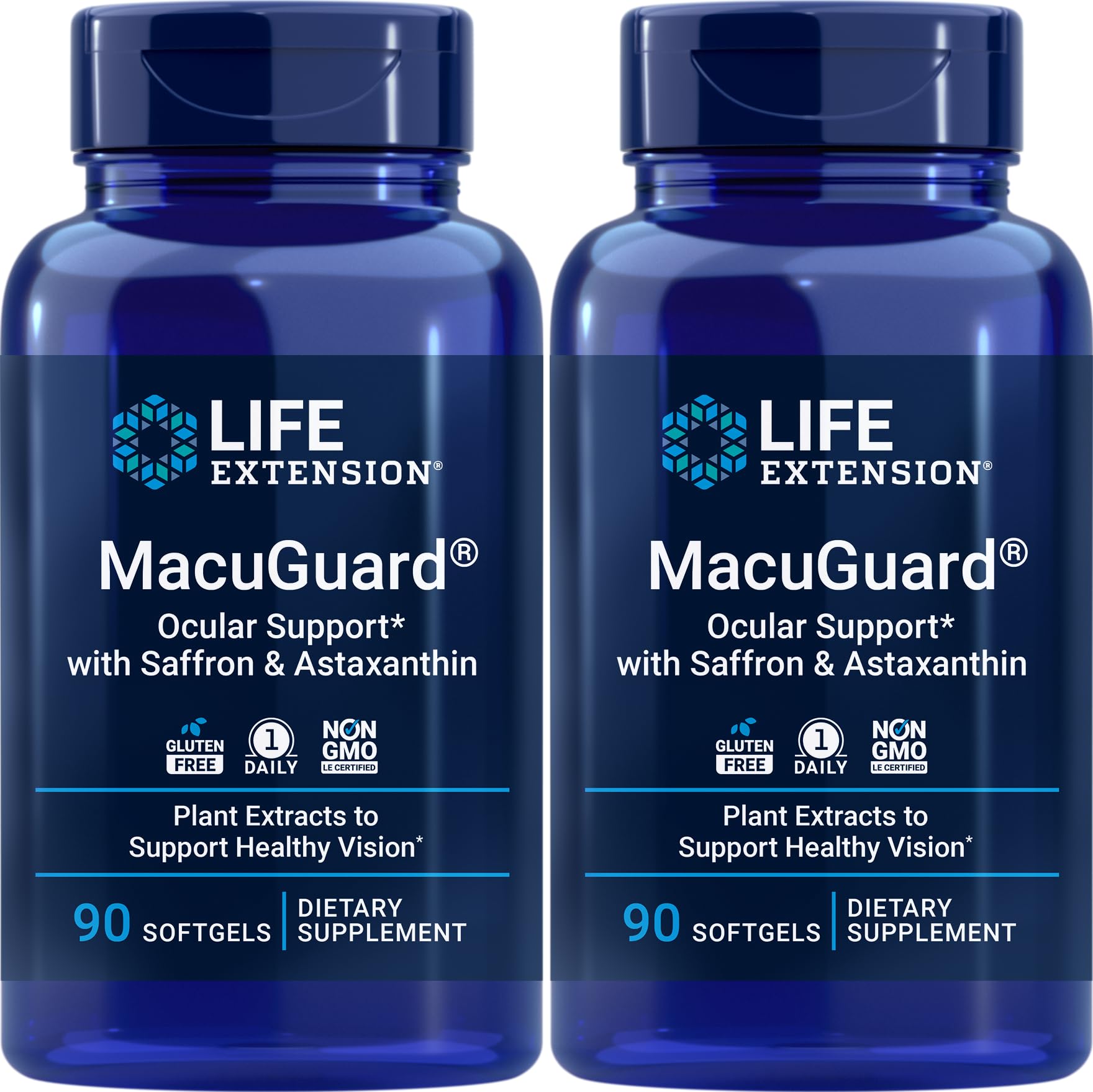 Life Extension MacuGuard bottle front view for daily eye support