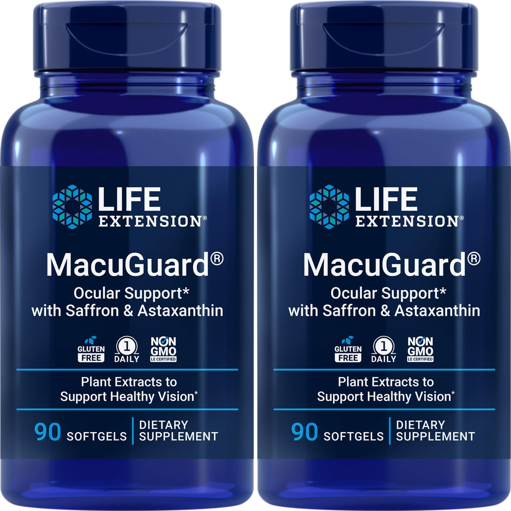 Life Extension MacuGuard bottle front view for daily eye support