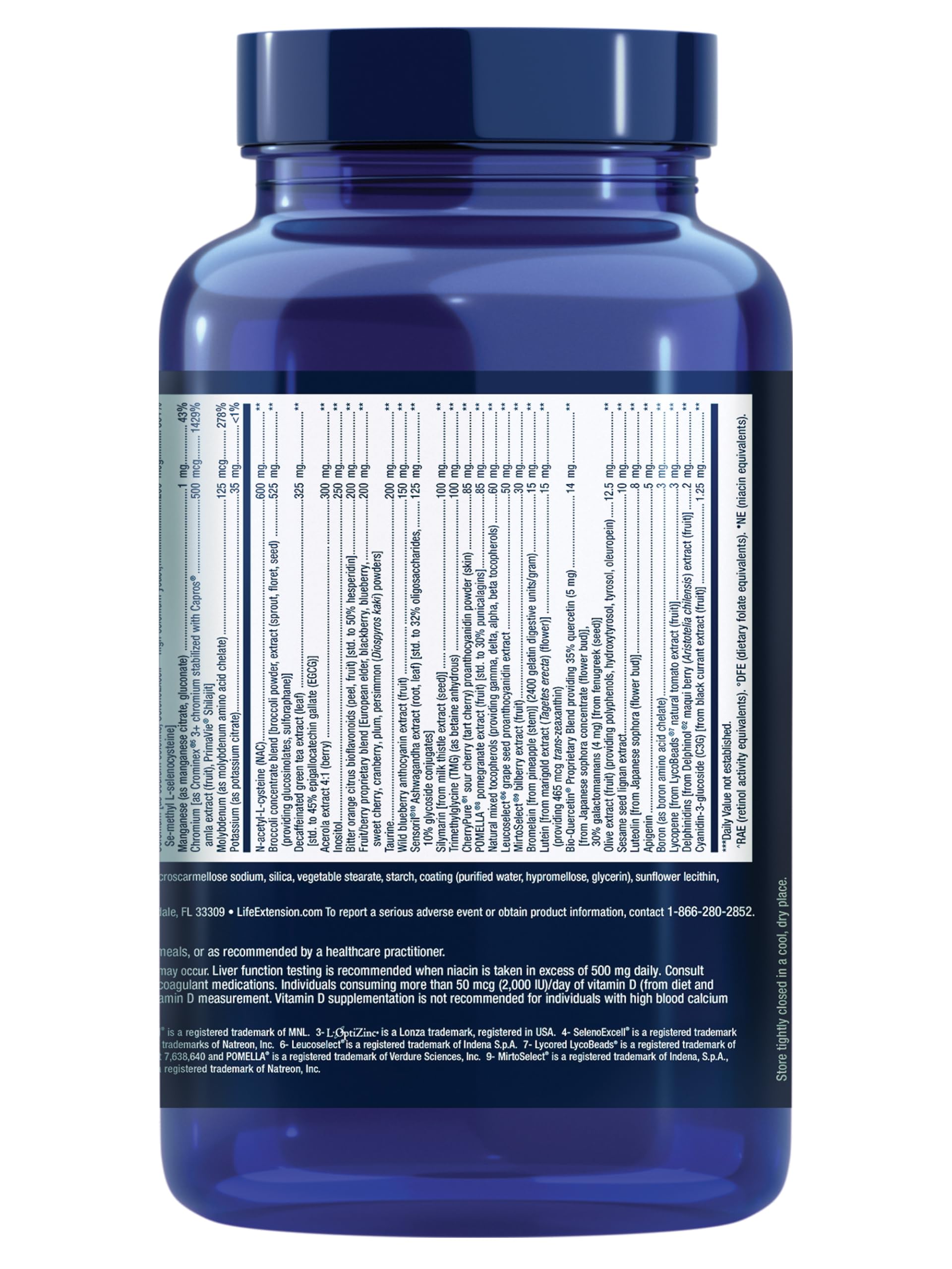 Life Extension Mix tablets with fruit and vegetable extracts showcase antioxidant-rich benefits