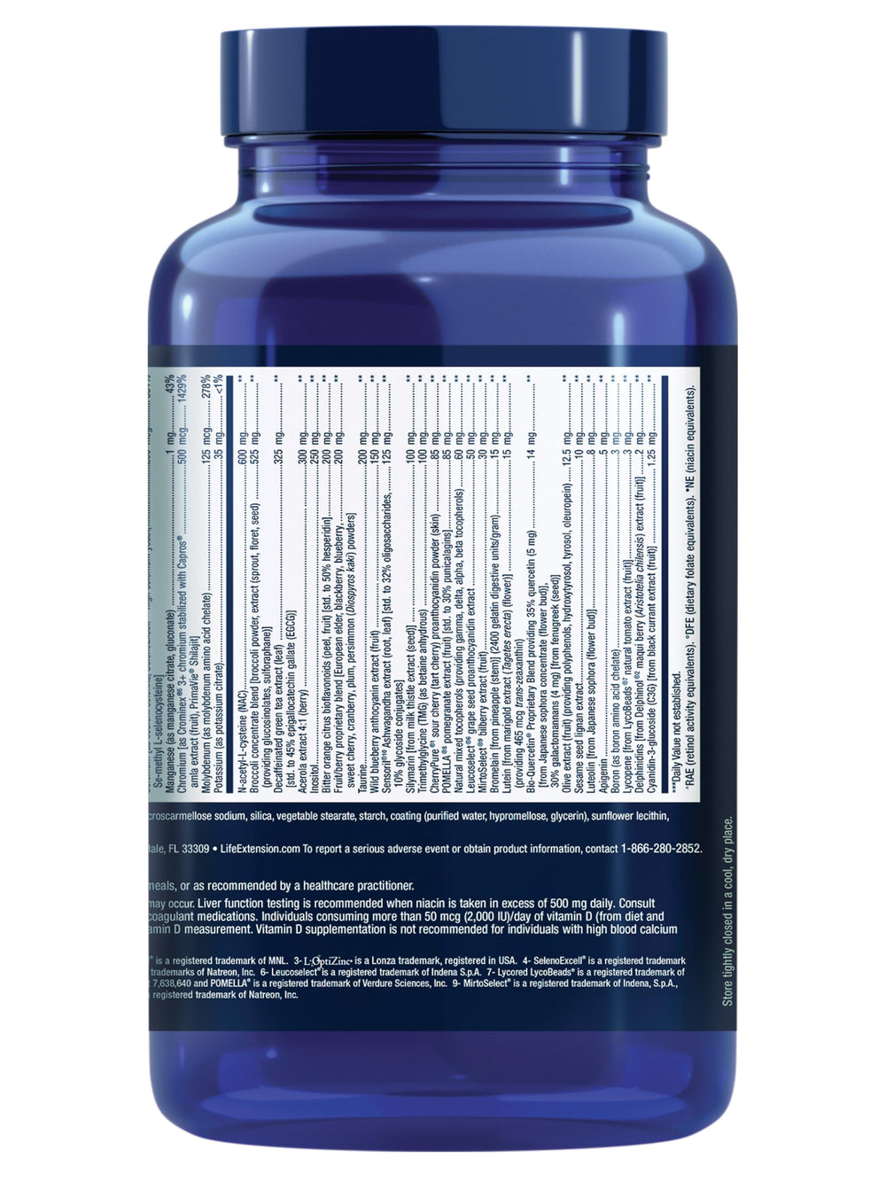 Life Extension Mix tablets with fruit and vegetable extracts showcase antioxidant-rich benefits