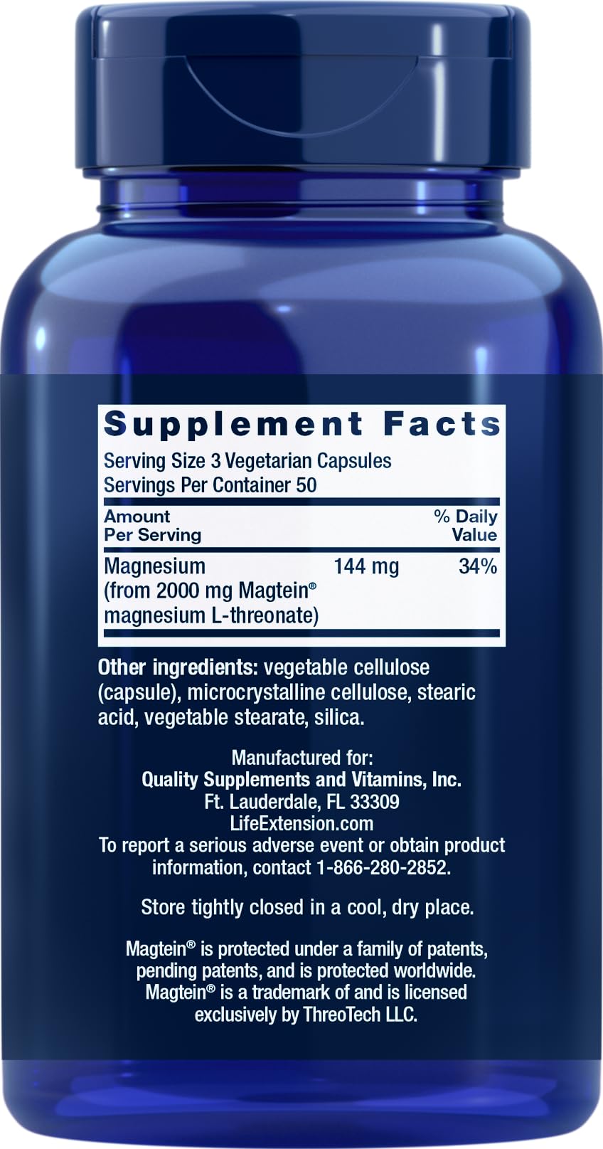 Close-up of Life Extension Neuro-Mag capsules with Magtein for brain-friendly support.