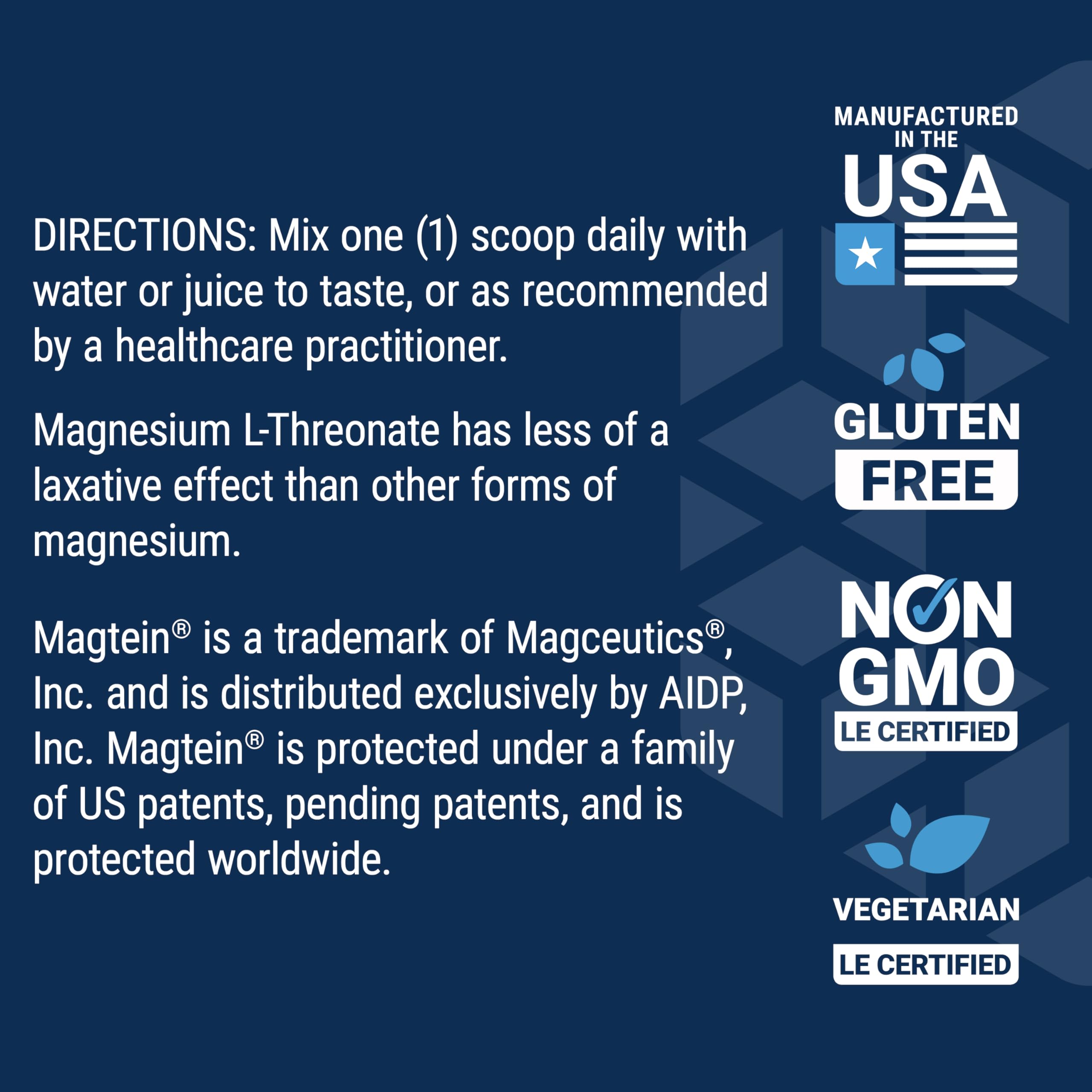 Life Extension Neuro-Mag non-GMO tag on product packaging.