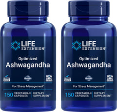 Life Extension Optimized Ashwagandha bottle front view suggesting daily wellness support