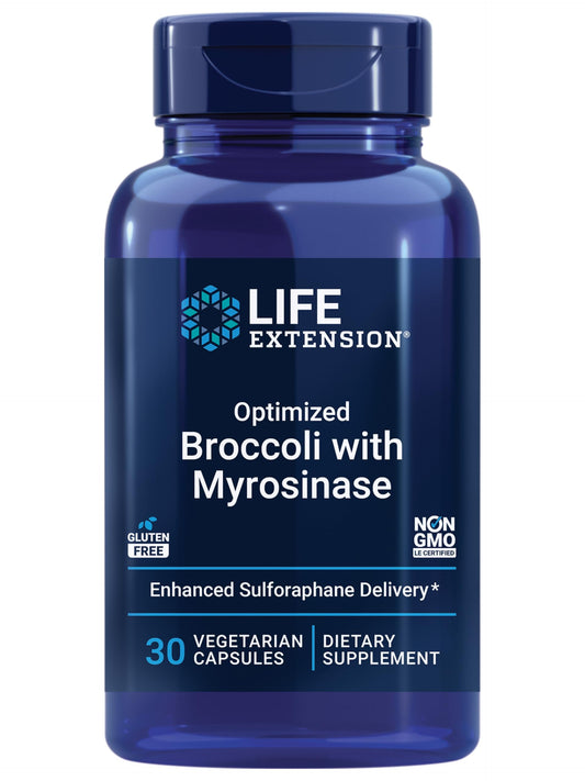 Life Extension Optimized Broccoli bottle front – convenient once-daily dose for sulforaphane support.