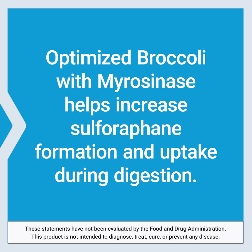 Life Extension Optimized Broccoli packaging interior – USA manufacturing quality and COA transparency.