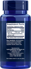 Life Extension Optimized Folate tablets close-up, small vegetarian tablets for daily use