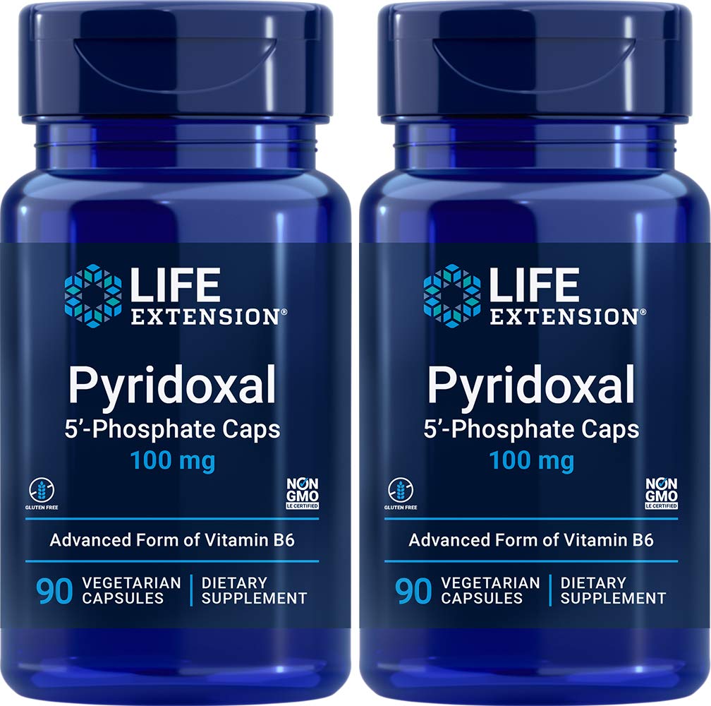 Life Extension P5P 100mg bottle with active vitamin B6 supporting nerve and eye health