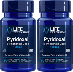 Life Extension P5P 100mg bottle with active vitamin B6 supporting nerve and eye health