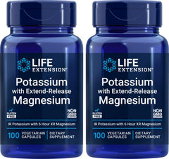Life Extension Potassium with Extend-Release Magnesium bottle front shows label for daily mineral balance.