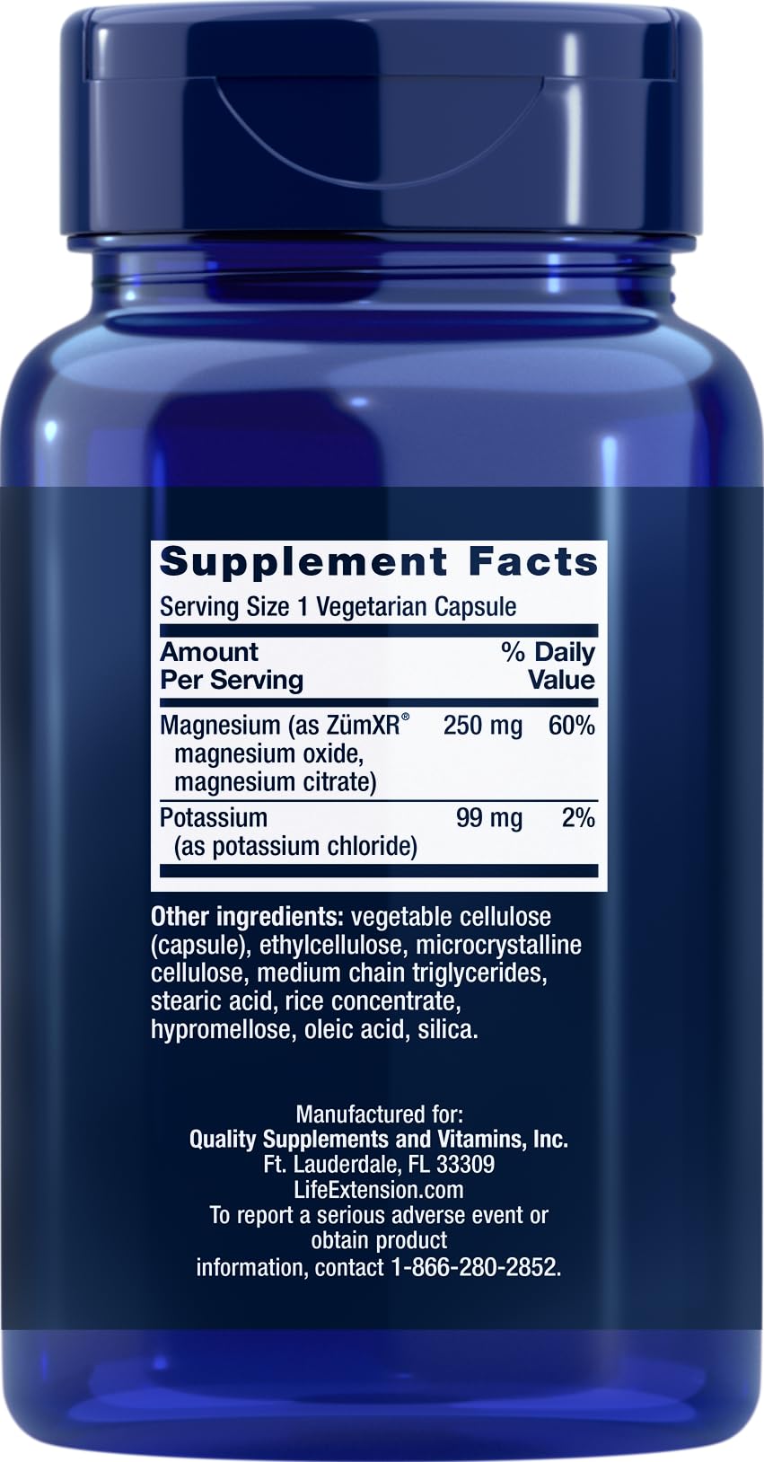 Life Extension Potassium with Extend-Release Magnesium capsules arranged for daily mineral support.