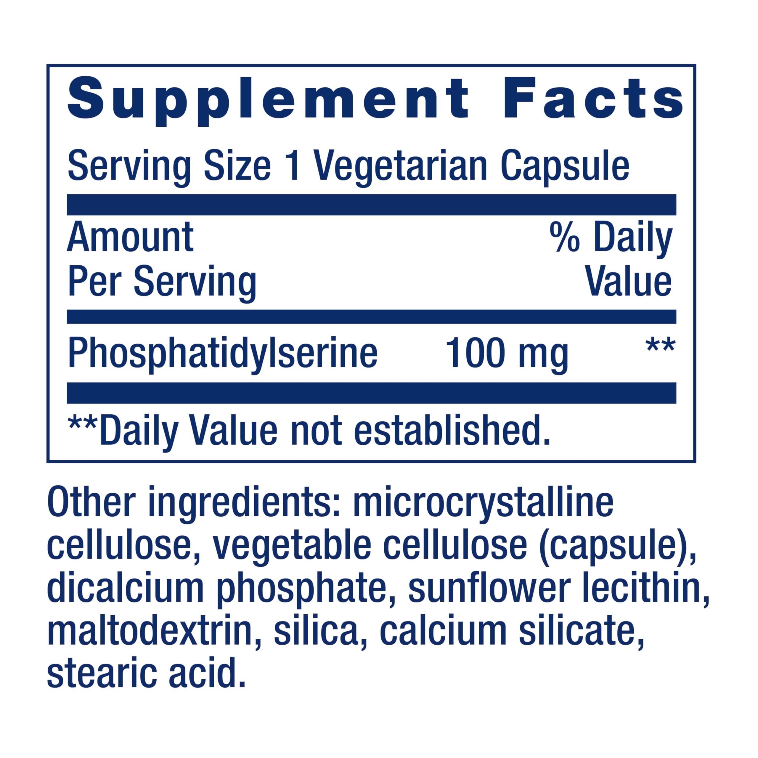 Life Extension PS Caps label front highlights gluten-free and vegetarian formula.