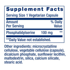 Life Extension PS Caps label front highlights gluten-free and vegetarian formula.