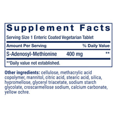 Life Extension SAMe label front highlights gluten-free and non-GMO formula
