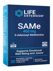 Life Extension SAMe mood bottle showing calm energy support