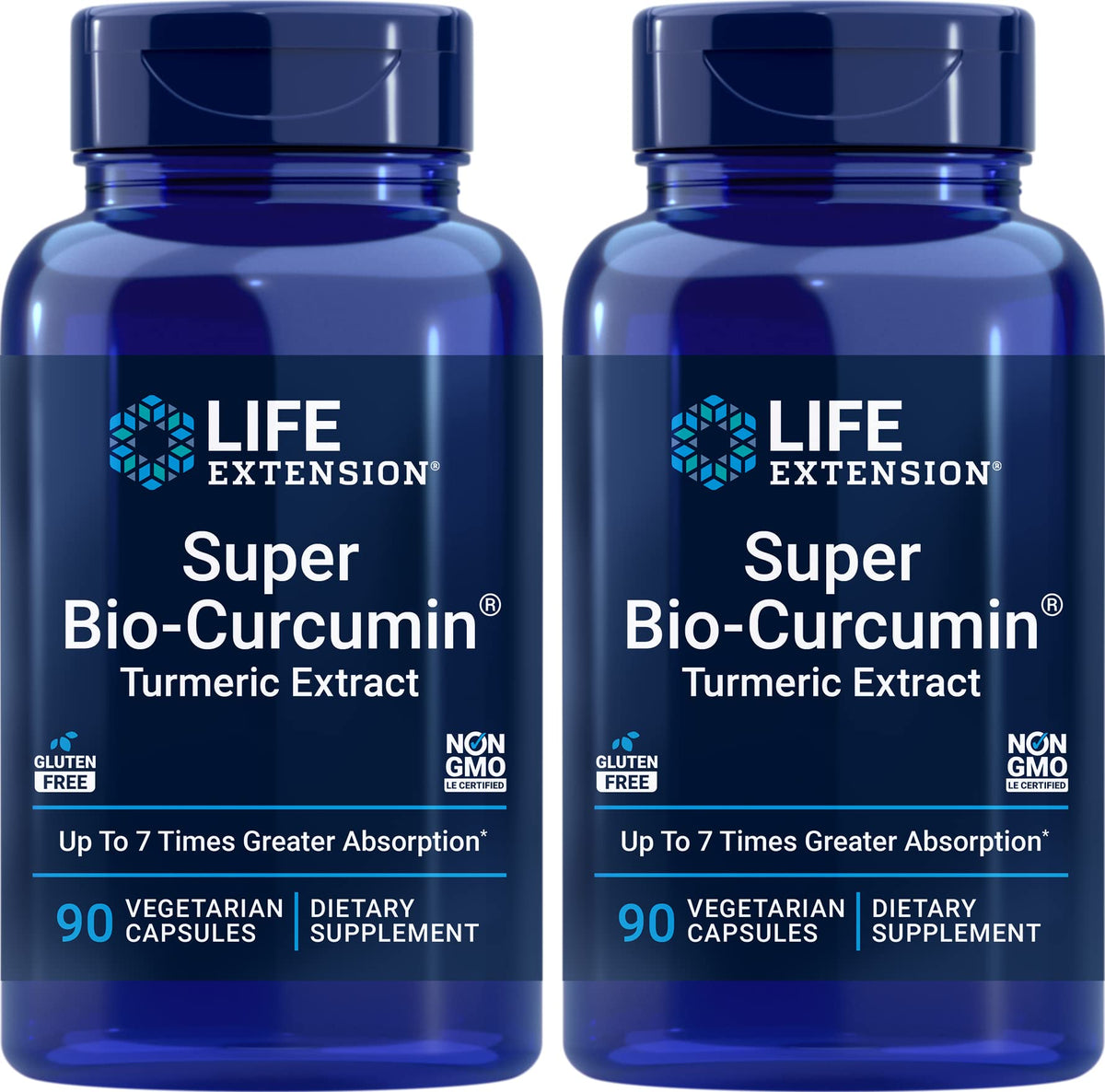 Life Extension Super Bio-Curcumin bottle front view for antioxidant support.