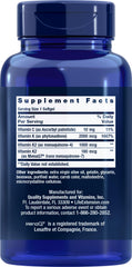 Life Extension Super K softgel close-up shows easy-to-swallow design