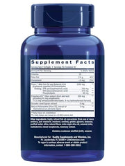 Life Extension Super Omega-3 Plus bottle side highlighting non-GMO and gluten-free qualities.