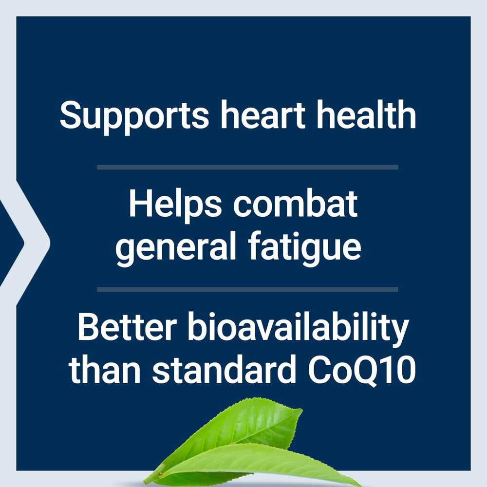 Life Extension Super Ubiquinol CoQ10 energy production visual emphasizes cellular energy.