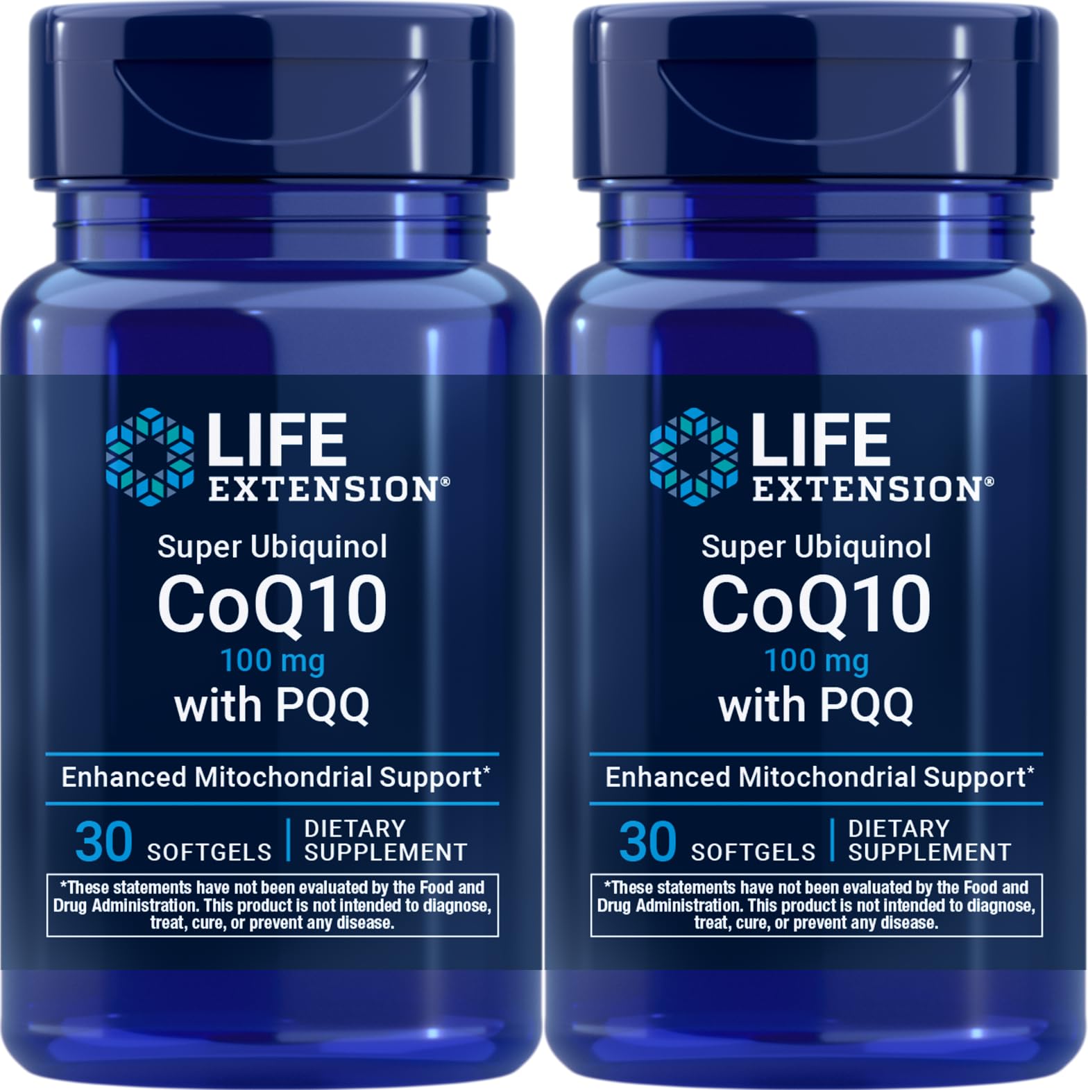 Life Extension Super Ubiquinol CoQ10 with PQQ bottle supports cellular energy