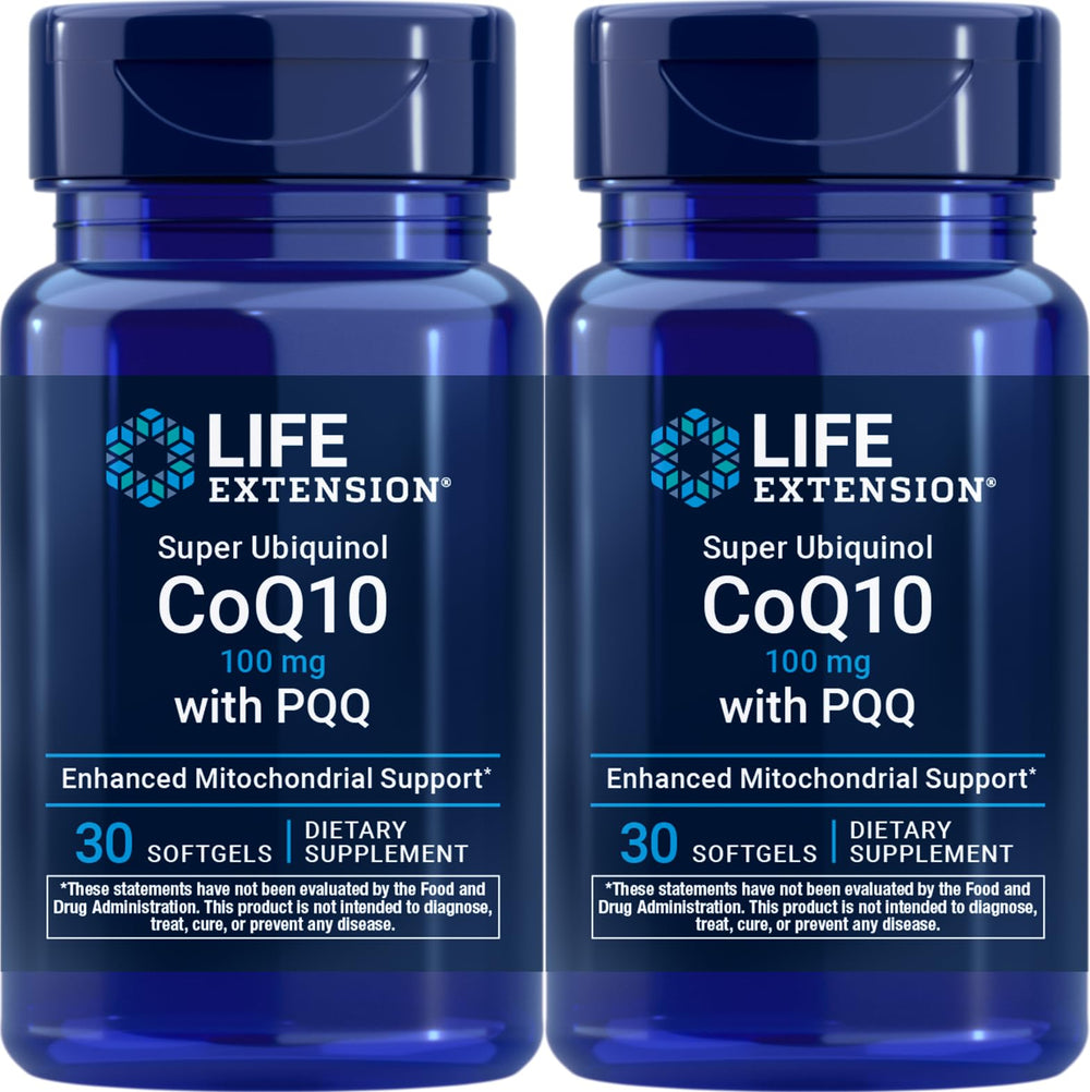 Life Extension Super Ubiquinol CoQ10 with PQQ bottle supports cellular energy