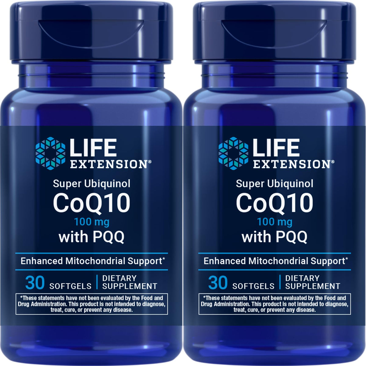 Life Extension Super Ubiquinol CoQ10 with PQQ bottle supports cellular energy