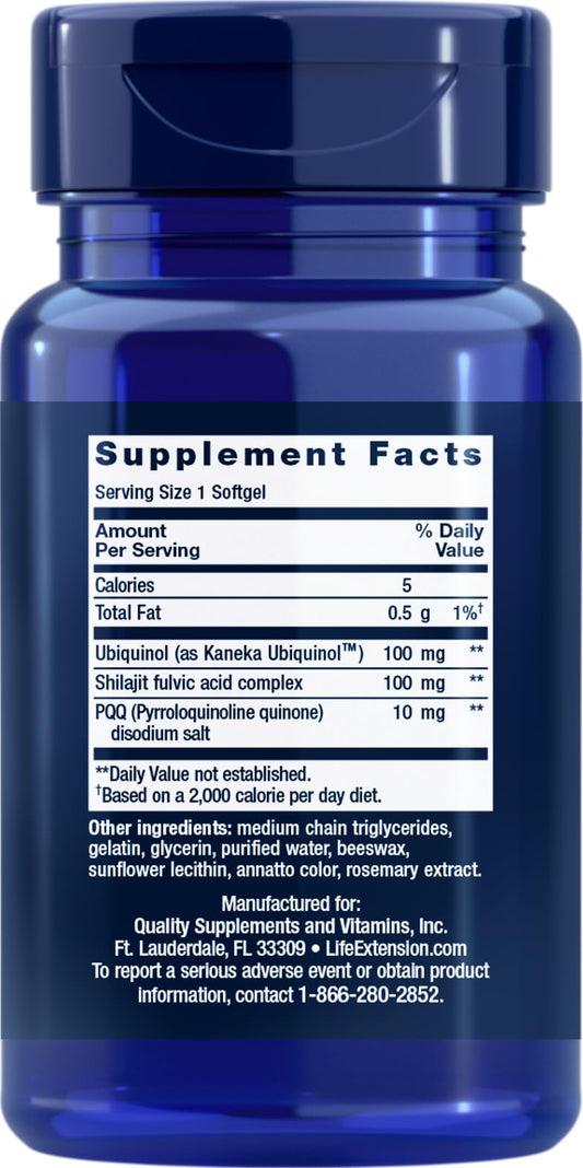 Life Extension Super Ubiquinol CoQ10 with PQQ softgels provide daily antioxidant support