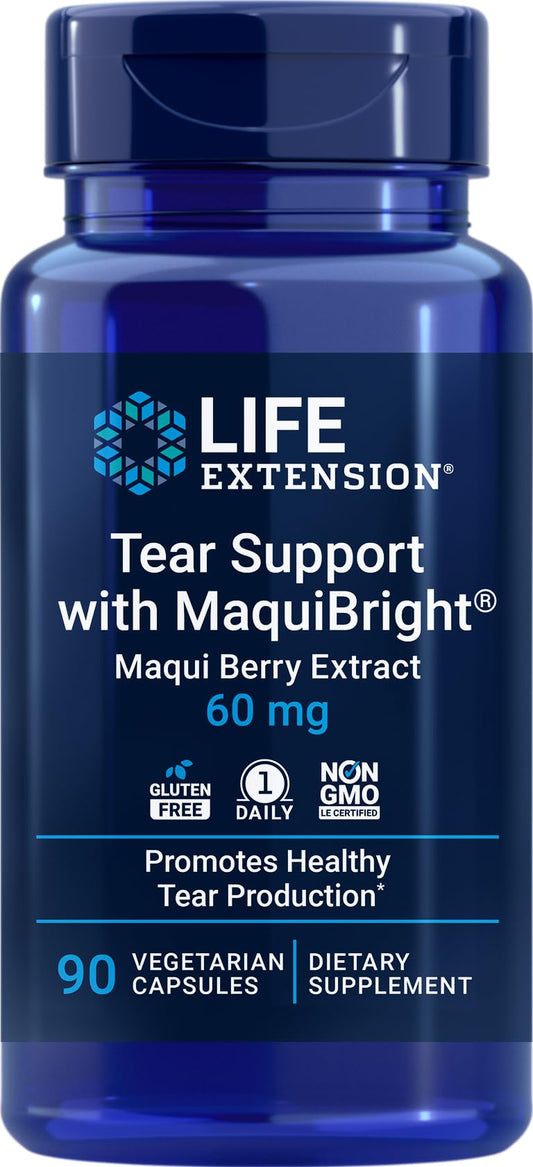 Life Extension Tear Support MaquiBright bottle for daily eye comfort.