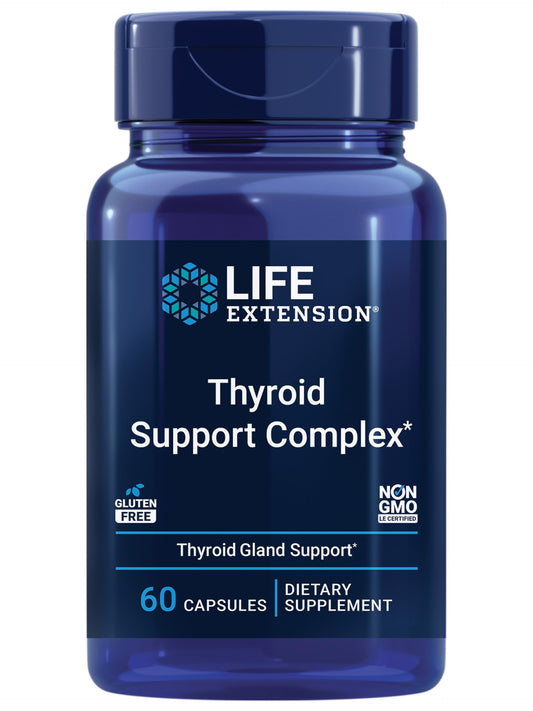 Life Extension Thyroid Support Complex bottle label showing key thyroid health focus