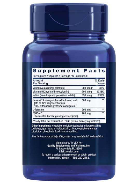 Life Extension Thyroid Support Complex capsules close-up for daily use