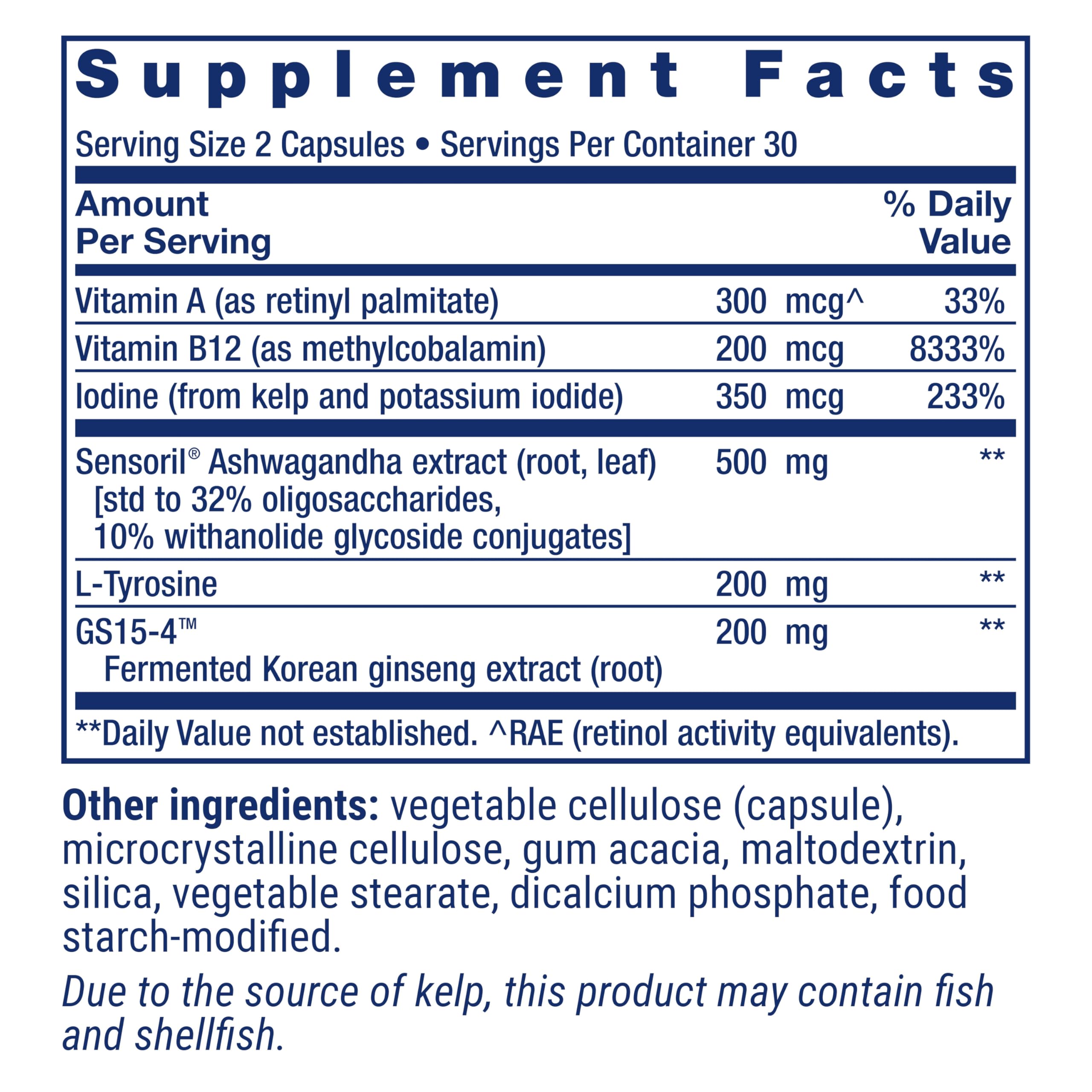 Life Extension Thyroid Support Complex with ashwagandha ingredient in view