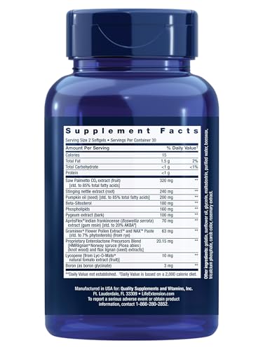 Life Extension Ultra Prostate capsules close-up for easy swallowing.