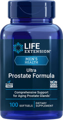 Life Extension Ultra Prostate Formula bottle front view for essential prostate support