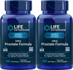 Life Extension Ultra Prostate Formula bottle front communicates trusted packaging for daily urinary comfort.