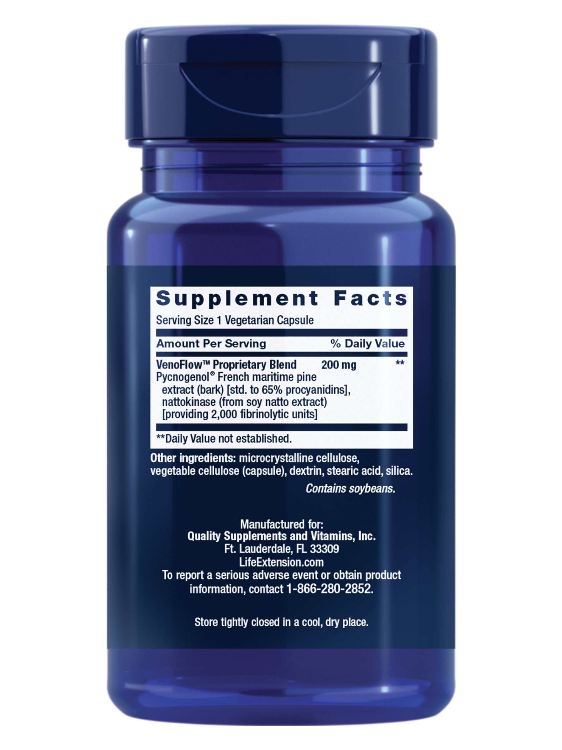 Close-up of Life Extension VenoFlow capsules for easy daily intake.