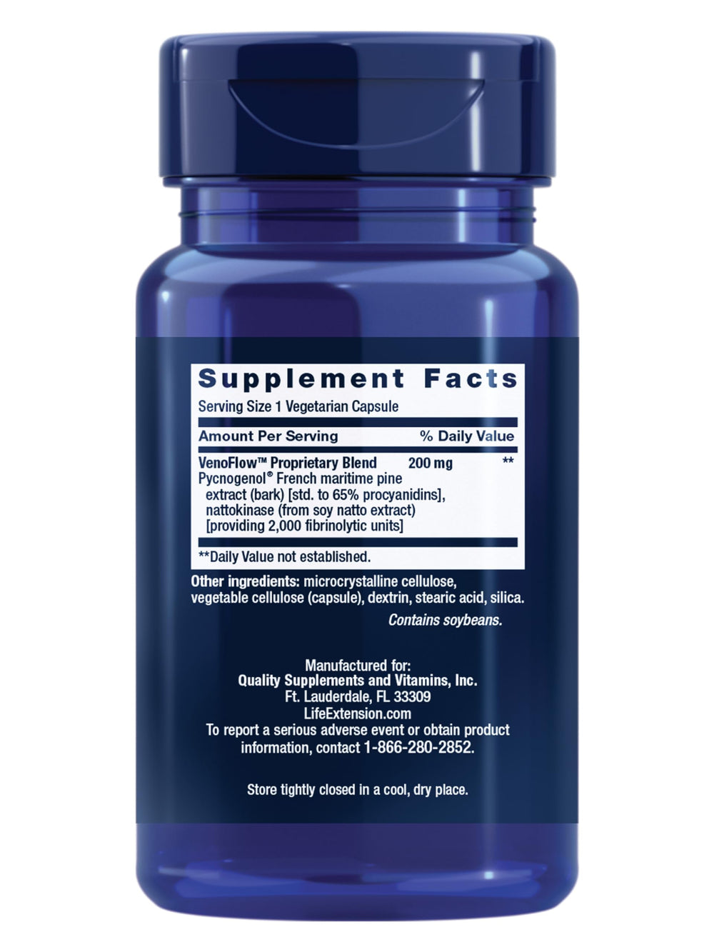 Close-up of Life Extension VenoFlow capsules for easy daily intake.
