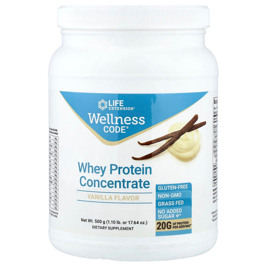 Life Extension Wellness Code whey bottle vanilla for smooth daily protein intake