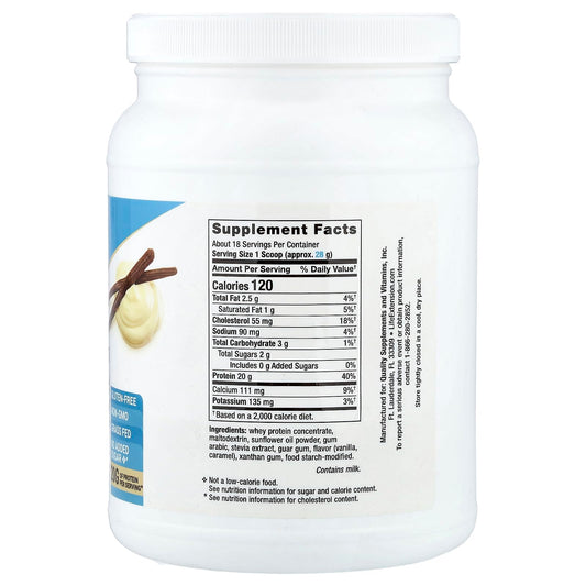 Life Extension Wellness Code whey pour into glass showing vanilla flavor and creamy texture