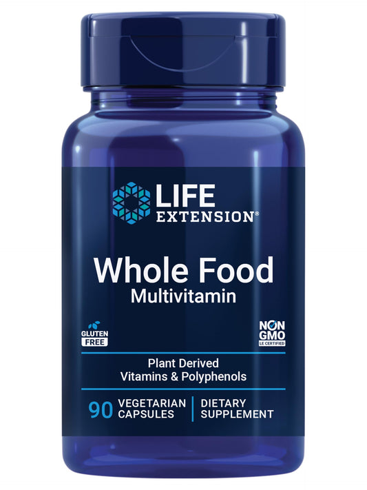 Life Extension Whole Food Multivitamin bottle front view for daily vitality
