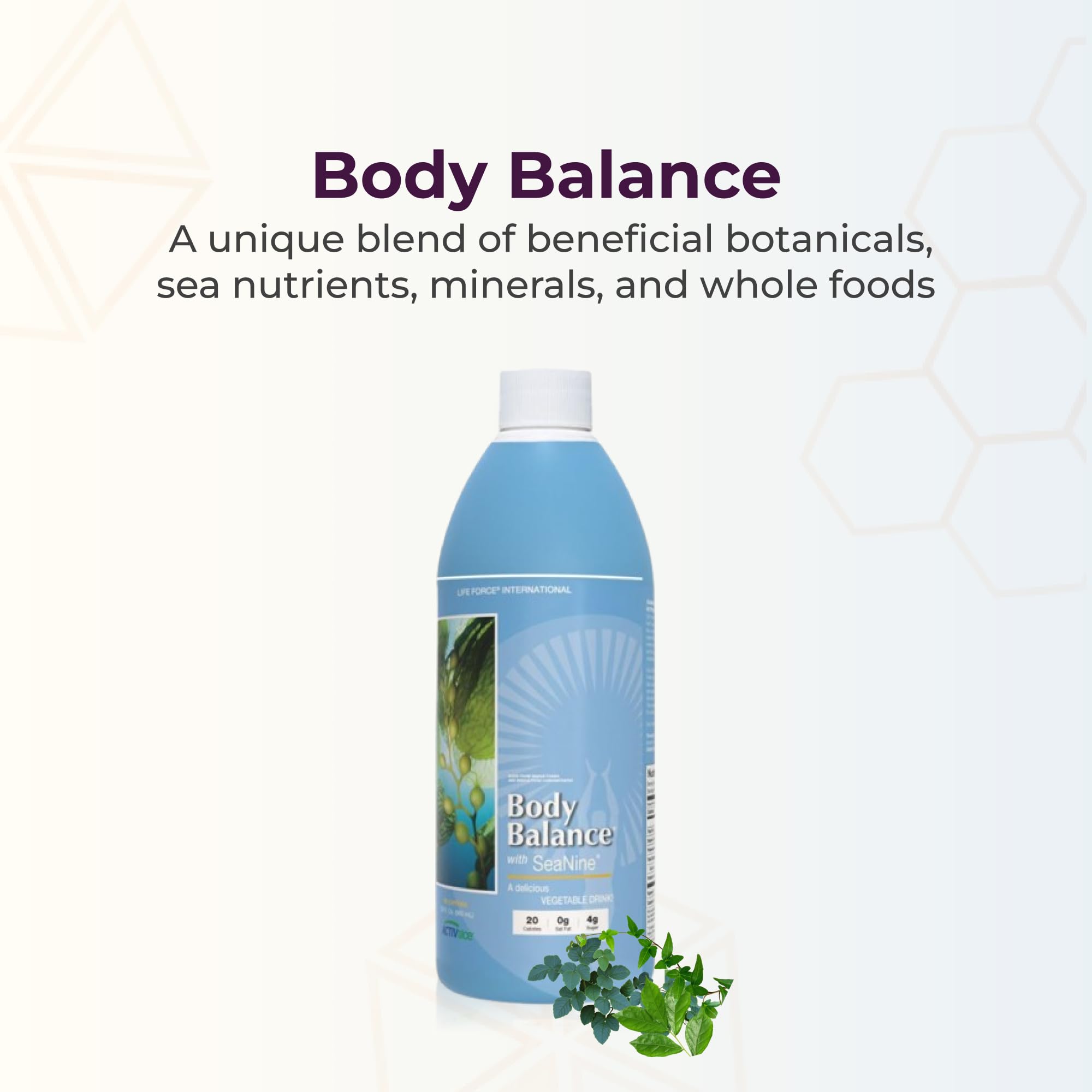 Life Force Youngevity Body Balance label showcasing nutrient-dense formula.