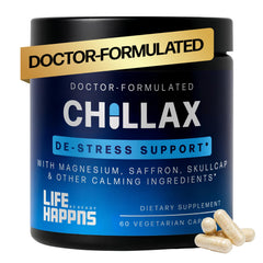 Life Happns Calm bottle on desk supports daily calm and focused energy.