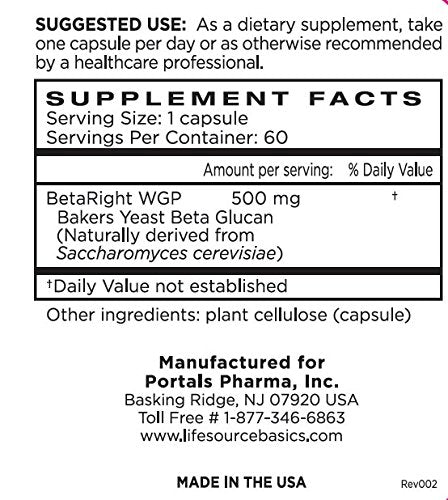 60 capsules packaging from Life Source Basics for monthly immune support.