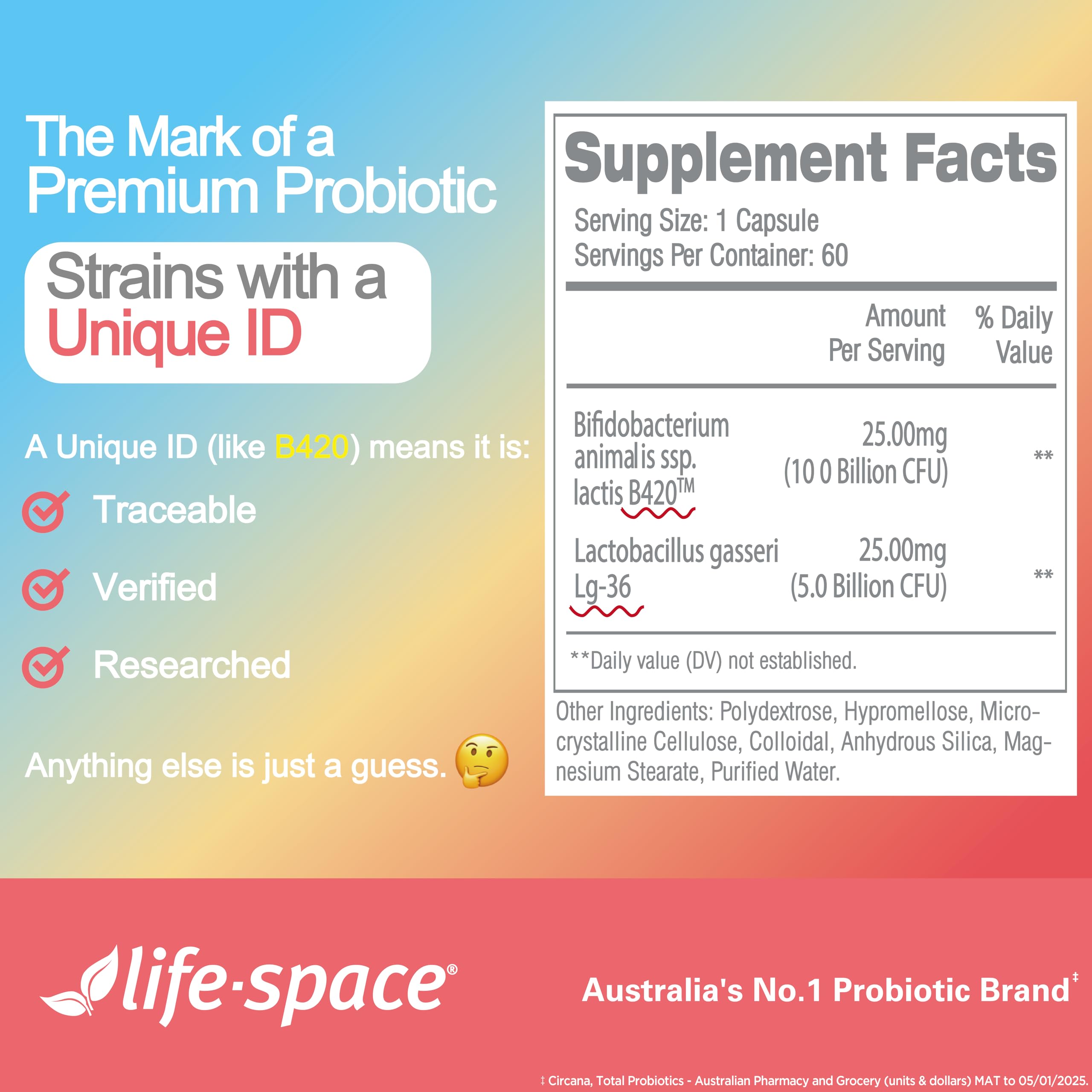 Life-Space Shape B420 cGMP testing icon signals rigorous quality control.