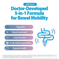 Life-Space Bowel Biotic bottle back shows dosage and details for daily use.