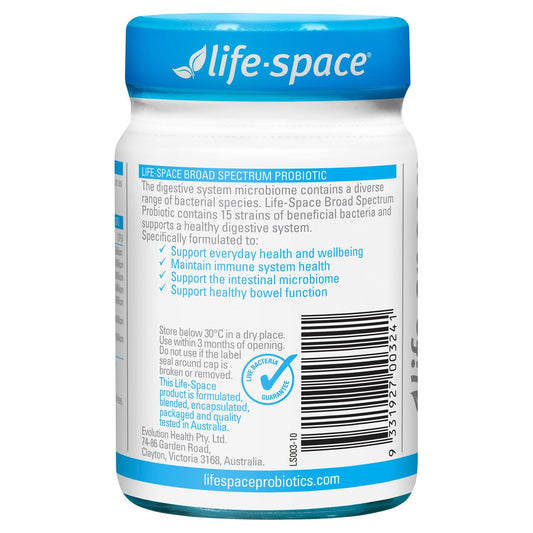 Life-Space broad-spectrum capsules close-up, ready for everyday routine