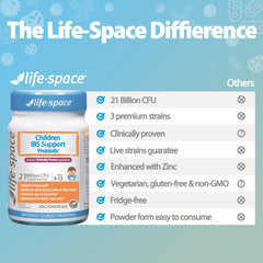 Life-Space egg-free and nut-free formulation notes on packaging.
