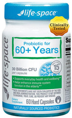 Life-Space Probiotic 60plus bottle supports senior digestive comfort.