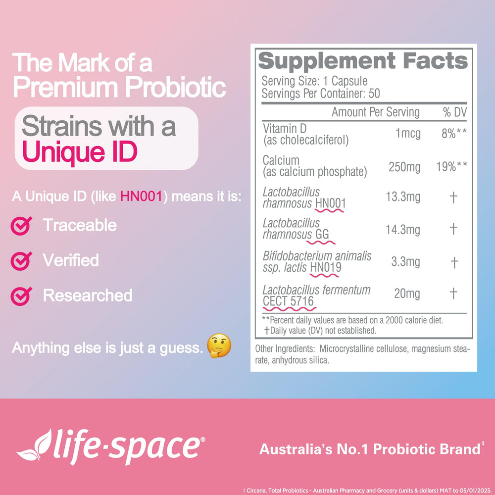 Life-Space baby growth support concept with probiotic bottle