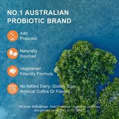 Life-Space Probiotic packaging box emphasizes dairy-free and gluten-free.